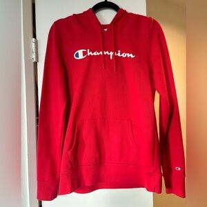Women’s red Champion hoodie